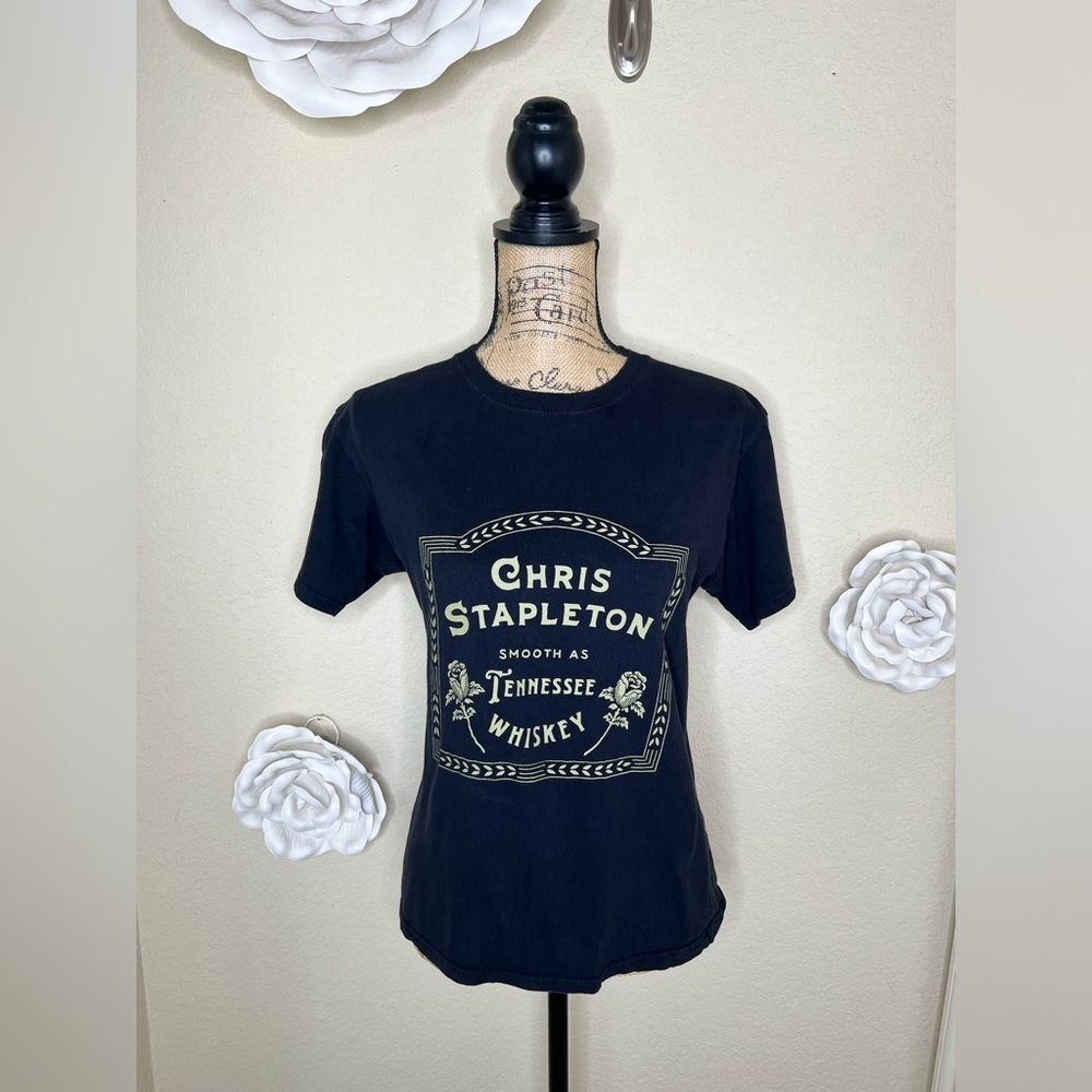 NTM: Chris Stapleton Unisex Smooth as Tennessee Whiskey Black T Shirt Sz XS